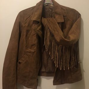 Hollister Suede Jacket with Fringes